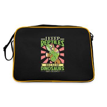 Chameleon Reptile Owner Lizard Reptile Pet - Retro Tasche - Schwarz/Gold - Hinten