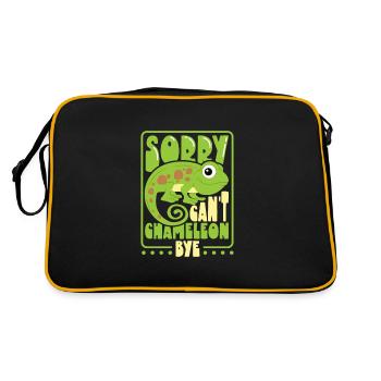 Chameleon Reptile Owner Lizard Reptile Pet - Retro Tasche - Schwarz/Gold - Hinten