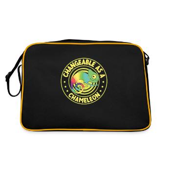 Chameleon Reptile Owner Lizard Reptile Pet - Retro Tasche - Schwarz/Gold - Hinten