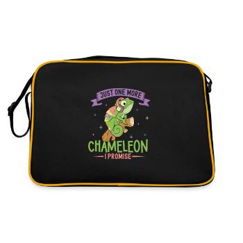 Chameleon Reptile Owner Lizard Reptile Pet - Retro Tasche - Schwarz/Gold - Hinten