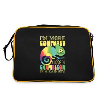 Chameleon Reptile Owner Lizard Reptile Pet - Retro Tasche - Schwarz/Gold - Hinten