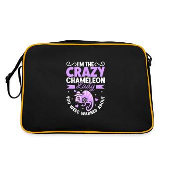 Chameleon Reptile Owner Lizard Reptile Pet - Retro Tasche - Schwarz/Gold - Hinten