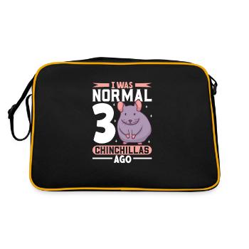 Chinchilla Liebhaber Geschenk Geschenkidee - Retro Tasche - Schwarz/Gold - Hinten