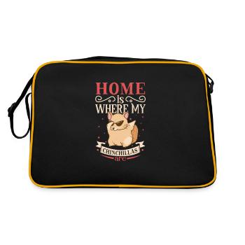 Chinchilla Liebhaber Geschenk Geschenkidee - Retro Tasche - Schwarz/Gold - Hinten