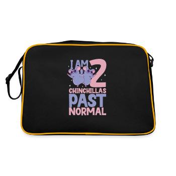 Chinchilla Liebhaber Geschenk Geschenkidee - Retro Tasche - Schwarz/Gold - Hinten