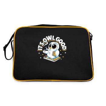 Hibou Mignon Hibou Owl Lover juste un garçon qui aime les hiboux - Sac Retro - noir/or - Dos