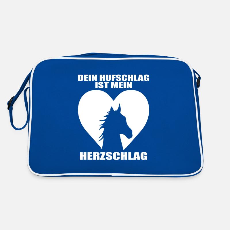 Pferde Herzschlag Reiten Hufe Hufeisen Herz Pony Retro Tasche