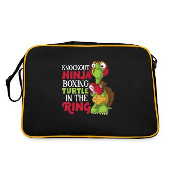 Turtle Boxing Boxring Boxer Handschuhe Boxing Figh - Retro Tasche - Schwarz/Gold - Hinten