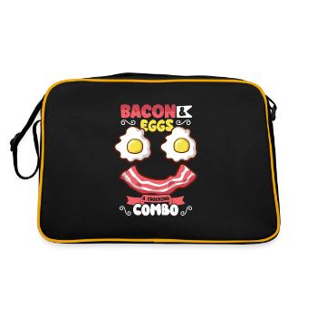Funny chest fast menu bacon start the morning - Retro Bag - black/gold - Back