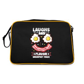 Funny chest fast menu bacon start the morning - Retro Bag - black/gold - Back