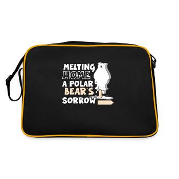 Eisbär Globale Erwärmung Arktische Robbenjagd - Retro Tasche - Schwarz/Gold - Hinten