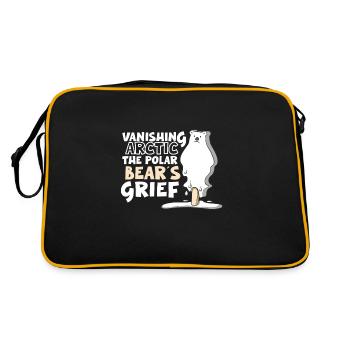 Eisbär Globale Erwärmung Arktische Robbenjagd - Retro Tasche - Schwarz/Gold - Hinten