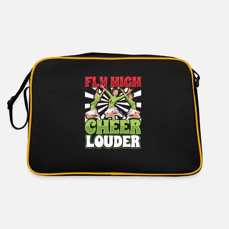 Cheerleader Cheerleader-outfit - Retro Tasche - Schwarz/Gold