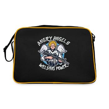 Angry Angel Christianity God Jesus Avenging - Retro Bag - black/gold - Back