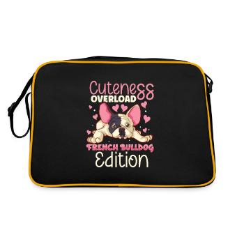 french bulldog english bulldog dog lover bulldog - Retro Tasche - Schwarz/Gold - Hinten