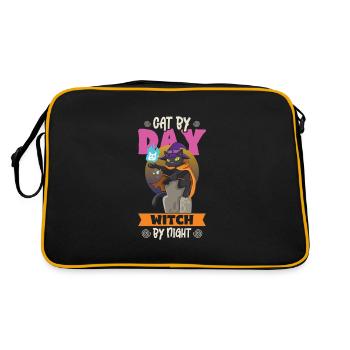 Chat Sorcière Occulte Gothique Noir Satanique - Sac Retro - noir/or - Dos