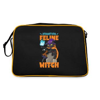 Chat Sorcière Occulte Gothique Noir Satanique - Sac Retro - noir/or - Dos