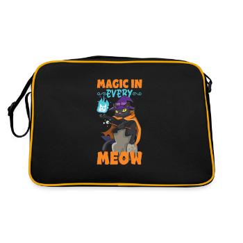 Chat Sorcière Occulte Gothique Noir Satanique - Sac Retro - noir/or - Dos