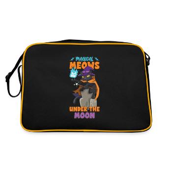 Chat Sorcière Occulte Gothique Noir Satanique - Sac Retro - noir/or - Dos