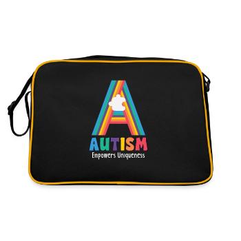 Sensibilisation à l’autisme Maladie autistique - Sac Retro - noir/or - Dos