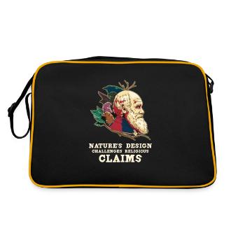 Charles Darwin Atheistic Atheism - Retro Bag - black/gold - Back