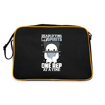 Bodybuilding Powerlifting Gewichtheben Fitness - Retro Tasche - Schwarz/Gold - Hinten