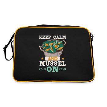 Mussels Seafood Shellfish - Retro Bag - black/gold - Back