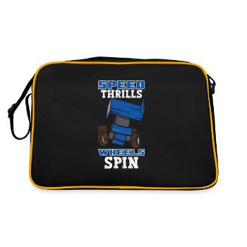 Sprint Car Mom Dirt Track Racing Race Day - Retro Bag - black/gold - Back