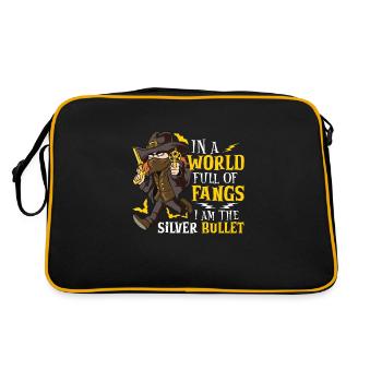 Chasseur de vampires, Tueur de morts-vivants, Pieu et Croix - Sac Retro - noir/or - Dos