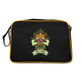 Tiki Mask Hawaiian Decor Luau Party - Retro Bag - black/gold - Back