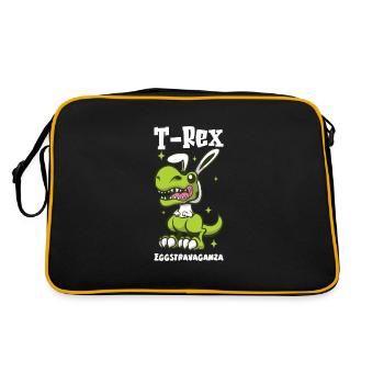 T-rex de Pâques Dinosaure T-rex drôle de Pâques - Sac Retro - noir/or - Dos