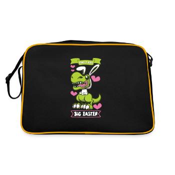 T-rex de Pâques Dinosaure T-rex drôle de Pâques - Sac Retro - noir/or - Dos