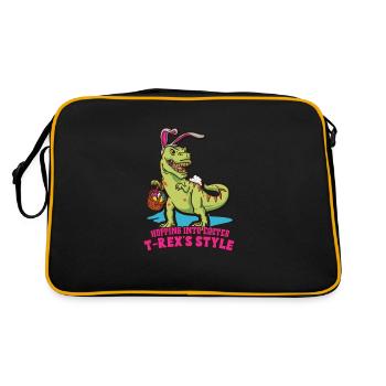T-rex de Pâques Dinosaure T-rex drôle de Pâques - Sac Retro - noir/or - Dos