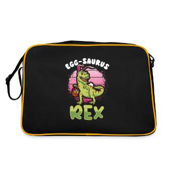 T-rex de Pâques Dinosaure T-rex drôle de Pâques - Sac Retro - noir/or - Dos