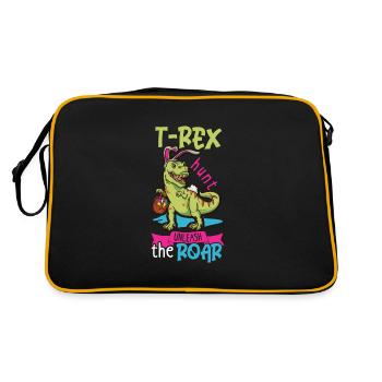 T-rex de Pâques Dinosaure T-rex drôle de Pâques - Sac Retro - noir/or - Dos