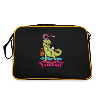 T-rex de Pâques Dinosaure T-rex drôle de Pâques - Sac Retro - noir/or - Dos
