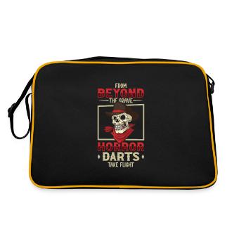 Scary Darts Dartspieler Dartscheibe Darts-brett - Retro Tasche - Schwarz/Gold - Hinten