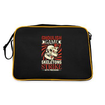 Scary Darts Dartspieler Dartscheibe Darts-brett - Retro Tasche - Schwarz/Gold - Hinten