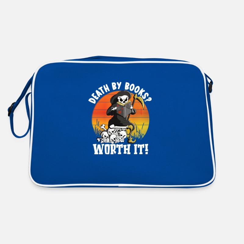 Reading Grim Reaper book lover's literature, Retro Bag