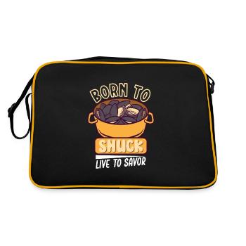 Mussels Seafood Shellfish - Retro Bag - black/gold - Back