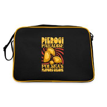 Pierogi Polish Food Polish heritage Polska Food - Retro Tasche - Schwarz/Gold - Hinten