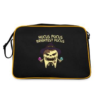 Creepy Halloween teeth creepy - Retro Bag - black/gold - Back