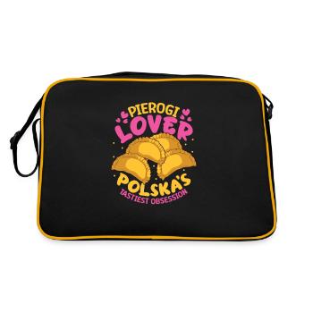 Pierogi Polish Food Polish heritage Polska Food - Retro Tasche - Schwarz/Gold - Hinten