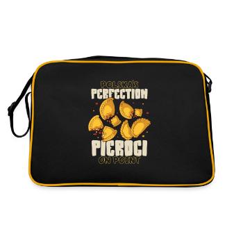 Pierogi Polish Food Polish heritage Polska Food - Retro Tasche - Schwarz/Gold - Hinten