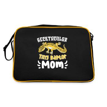 Funny leopard gecko owner, reptile humor, - Retro Bag - black/gold - Back