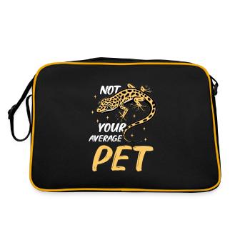 Funny leopard gecko owner, reptile humor, - Retro Bag - black/gold - Back