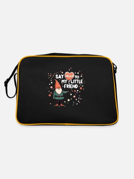 Gnomes de jardin Gnome Amant Drôle de Gnome Jardinage - Sac Retro - noir/or - Dos