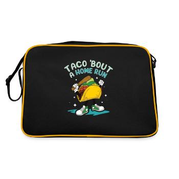 Taco Mexican Food Baseball Card Joueur de baseball - Sac Retro - noir/or - Dos