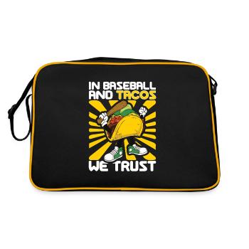 Taco Mexican Food Baseball Card Joueur de baseball - Sac Retro - noir/or - Dos