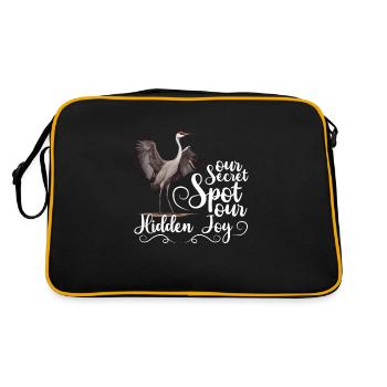 Sandhill Crane Lovers Bird Watching - Retro Bag - black/gold - Back